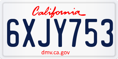 CA license plate 6XJY753