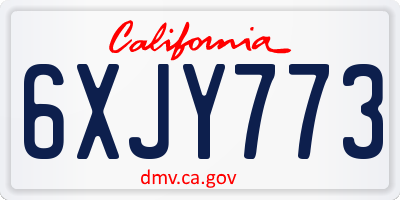 CA license plate 6XJY773