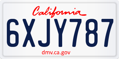 CA license plate 6XJY787