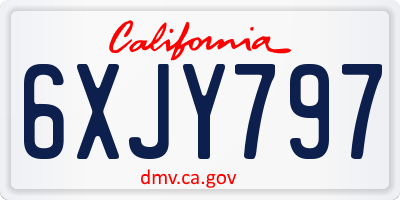 CA license plate 6XJY797