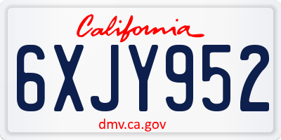 CA license plate 6XJY952