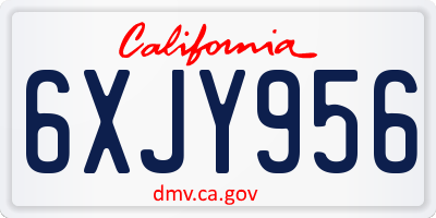 CA license plate 6XJY956