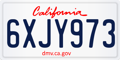 CA license plate 6XJY973
