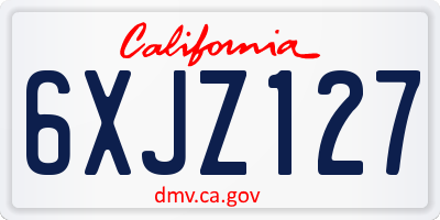 CA license plate 6XJZ127