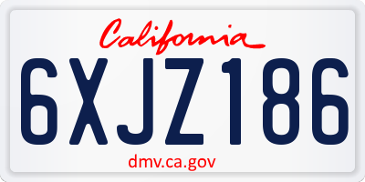 CA license plate 6XJZ186