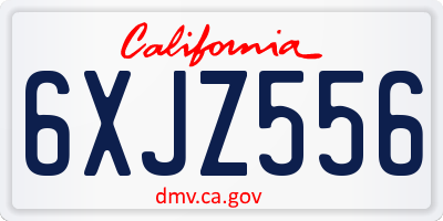 CA license plate 6XJZ556