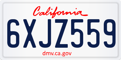CA license plate 6XJZ559