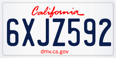 CA license plate 6XJZ592