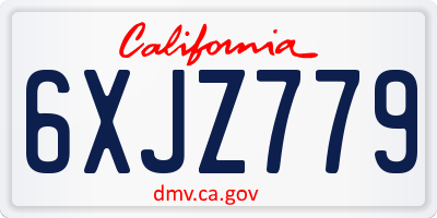 CA license plate 6XJZ779