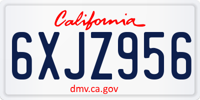 CA license plate 6XJZ956