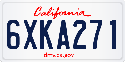 CA license plate 6XKA271