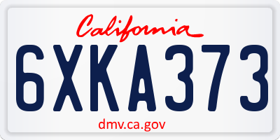 CA license plate 6XKA373