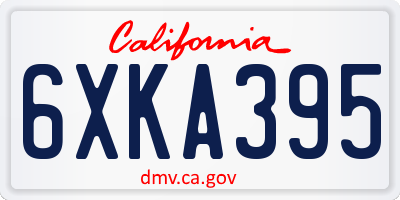 CA license plate 6XKA395