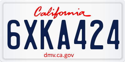 CA license plate 6XKA424