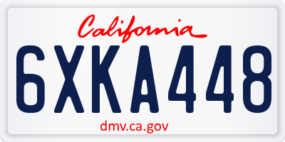 CA license plate 6XKA448