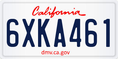 CA license plate 6XKA461