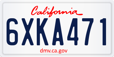 CA license plate 6XKA471