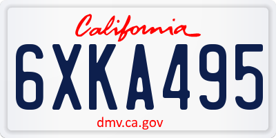 CA license plate 6XKA495
