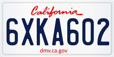 CA license plate 6XKA602