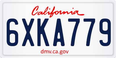 CA license plate 6XKA779