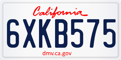 CA license plate 6XKB575