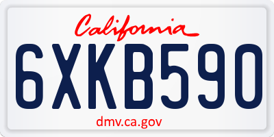CA license plate 6XKB590