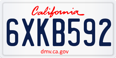 CA license plate 6XKB592