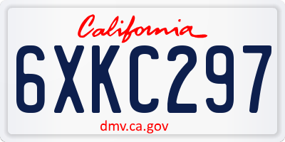 CA license plate 6XKC297