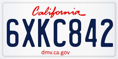 CA license plate 6XKC842