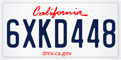 CA license plate 6XKD448