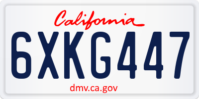 CA license plate 6XKG447