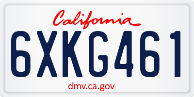 CA license plate 6XKG461