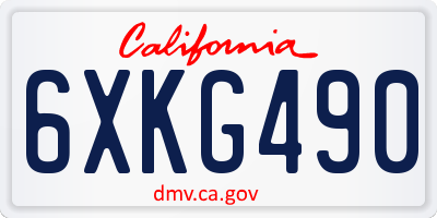 CA license plate 6XKG490