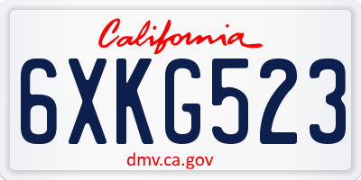 CA license plate 6XKG523