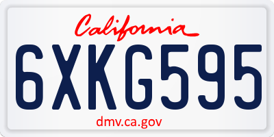 CA license plate 6XKG595