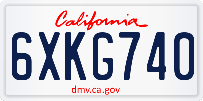 CA license plate 6XKG740