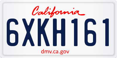 CA license plate 6XKH161