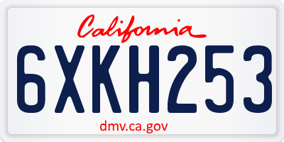 CA license plate 6XKH253