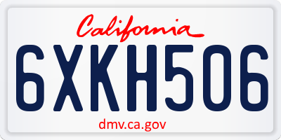 CA license plate 6XKH506