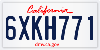 CA license plate 6XKH771