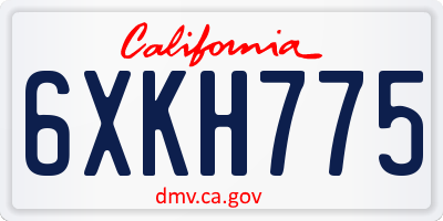 CA license plate 6XKH775