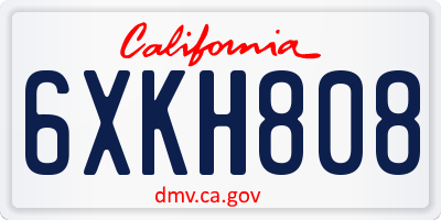 CA license plate 6XKH808