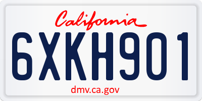 CA license plate 6XKH901
