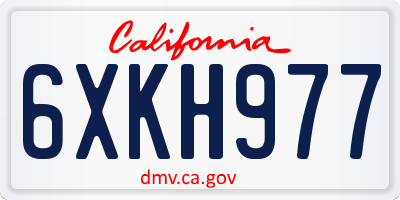 CA license plate 6XKH977
