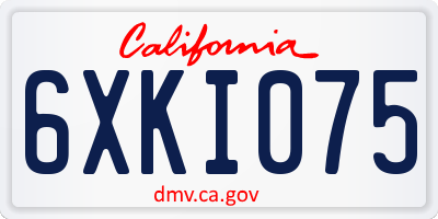 CA license plate 6XKI075
