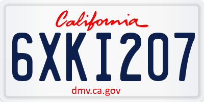 CA license plate 6XKI207