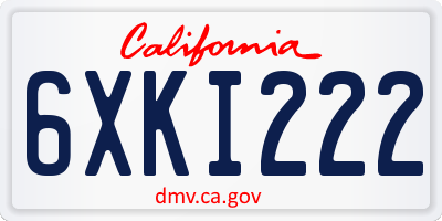 CA license plate 6XKI222