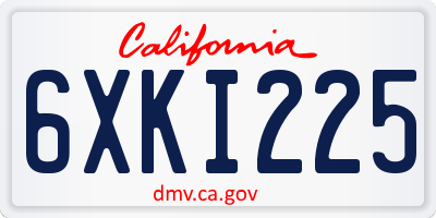 CA license plate 6XKI225