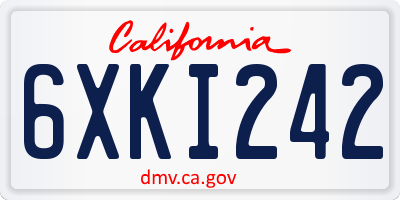 CA license plate 6XKI242