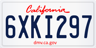 CA license plate 6XKI297